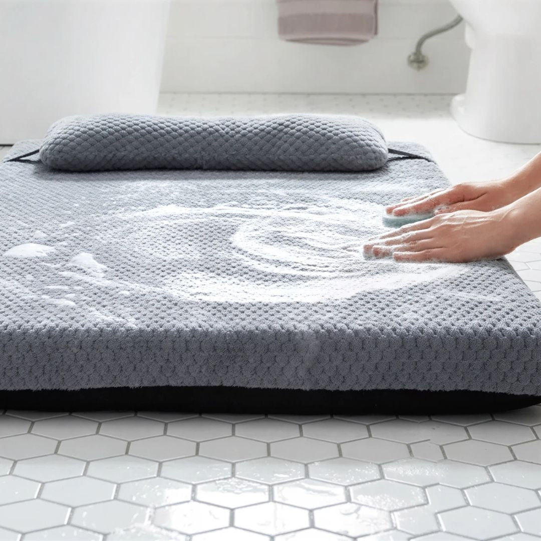 Orthopedic Memory Foam Pet Bed with Pillow (Waterproof & Washable)
