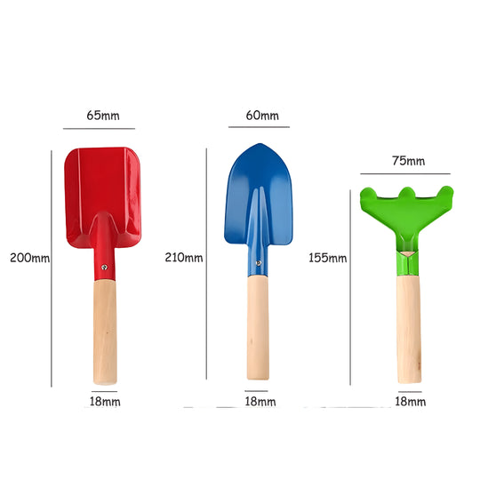 Summer Fun Garden Tool Set for Kids – 3-Piece Shovels & Rake