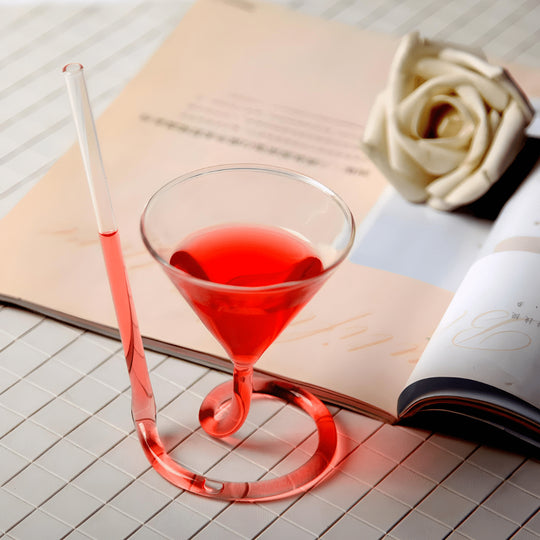 110ml spiral straw cocktail glass with molecular spiral base – creative drinkware for wine or cocktails in Beirut, Lebanon