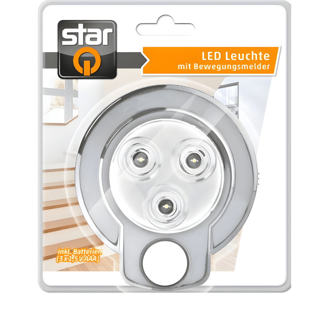 Star Led Light With Motion Detector Silver