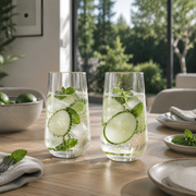 SPIEGELAU Capri Long Drink Glass 550 ml – Set of 2, tall crystal tumbler, dishwasher safe, elegant modern design.