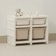 Speelgoedkast met 2 rijen, zijkast en afgedekte manden, 66,5 x 36,5 x 51 cm