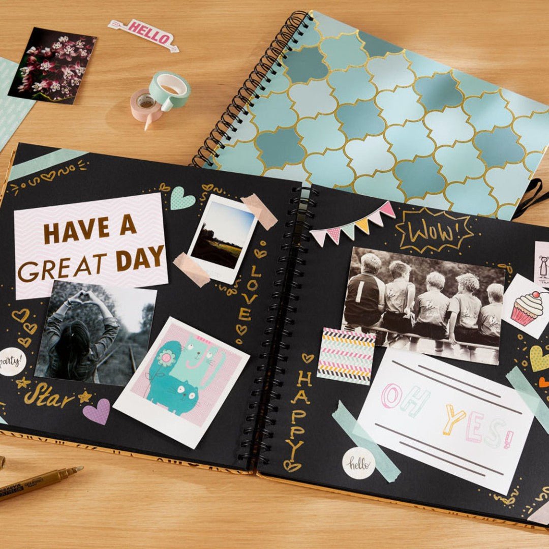 Crelando Scrapbook 40 vellen zwart karton voor een gepersonaliseerde creatie