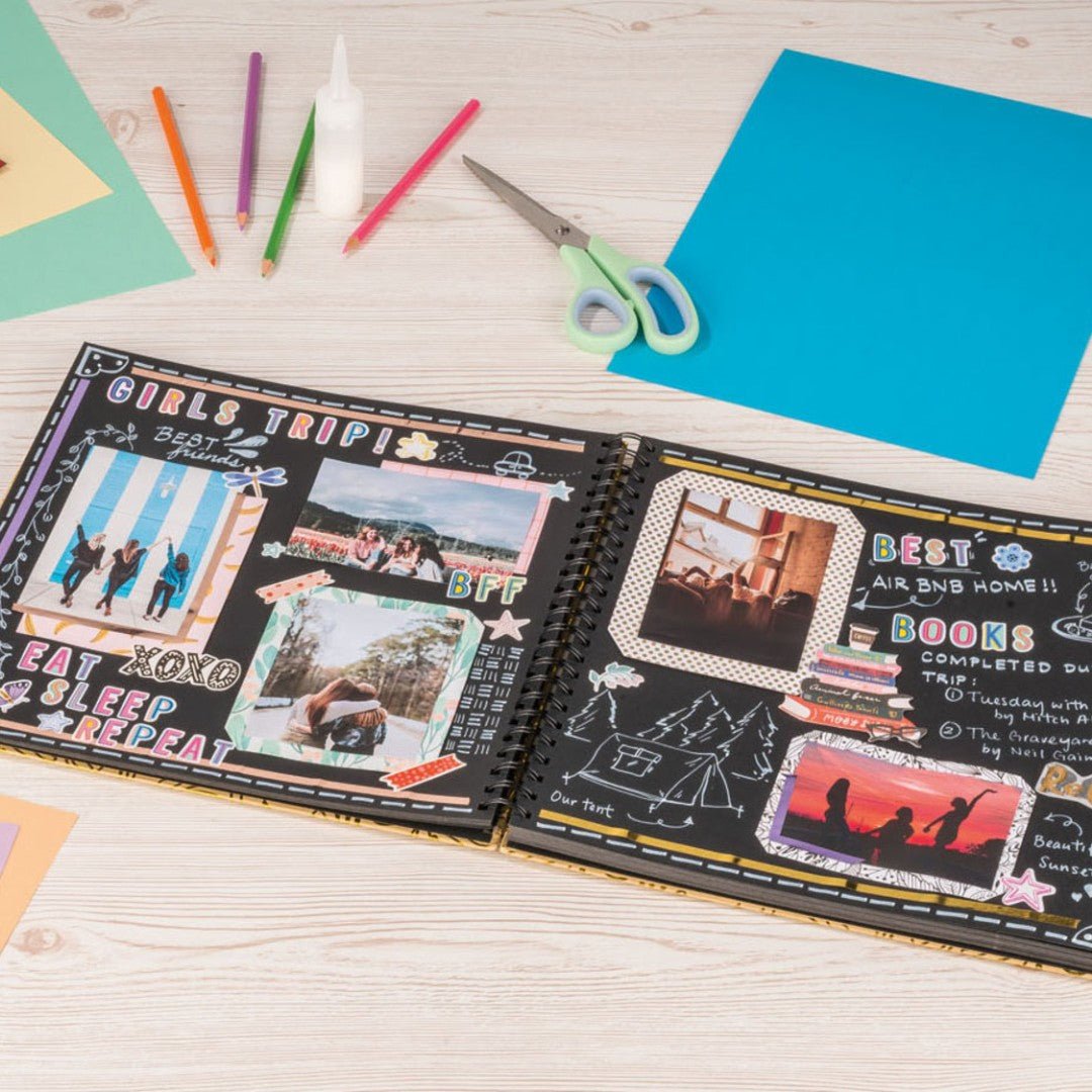 Crelando Scrapbook 40 vellen zwart karton voor een gepersonaliseerde creatie