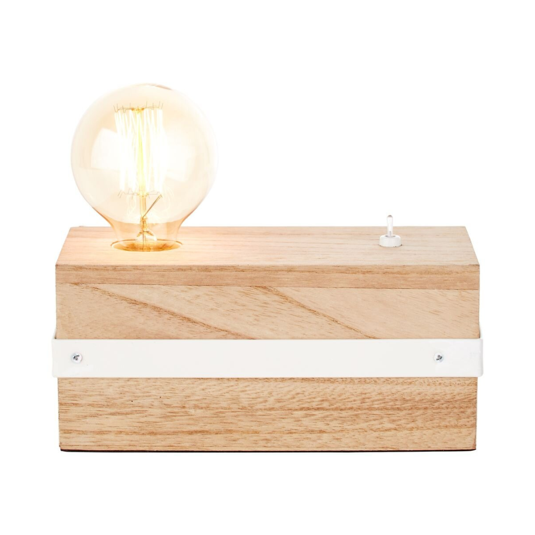 Brilliant White Wood Table Lamp