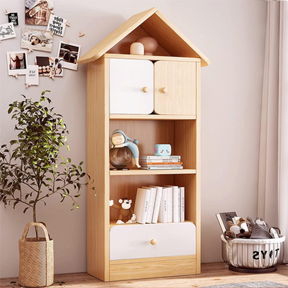 Bookcase Wooden Toddler Storage Organizer Cabinet