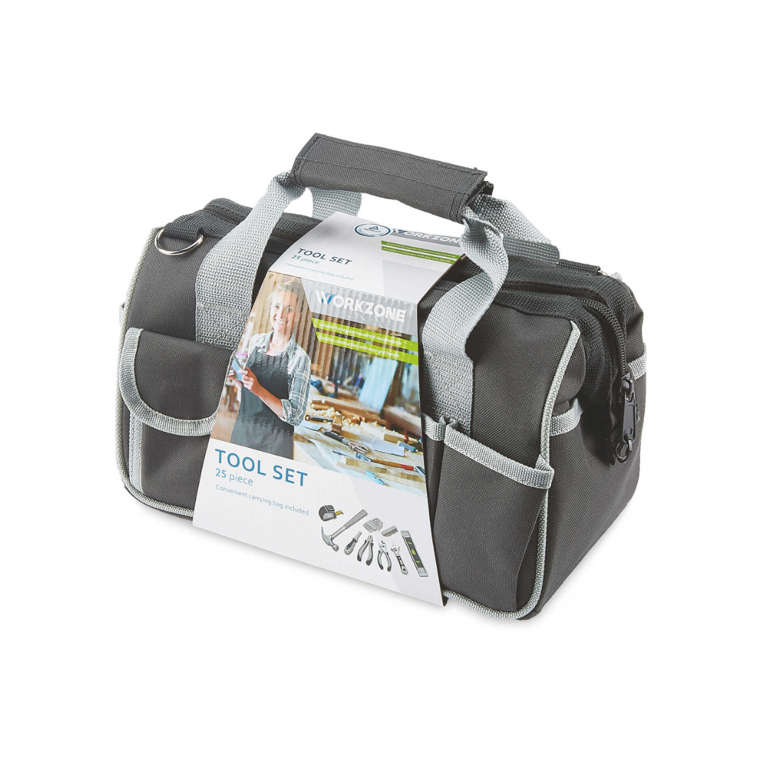 Workzone Grey Tool Bag Set 25 Pieces