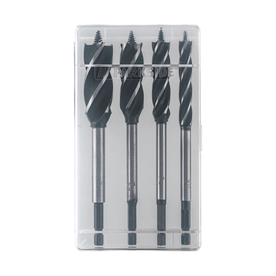 Parkside Set of Spiral Wood Drill Bits With Centered Tip