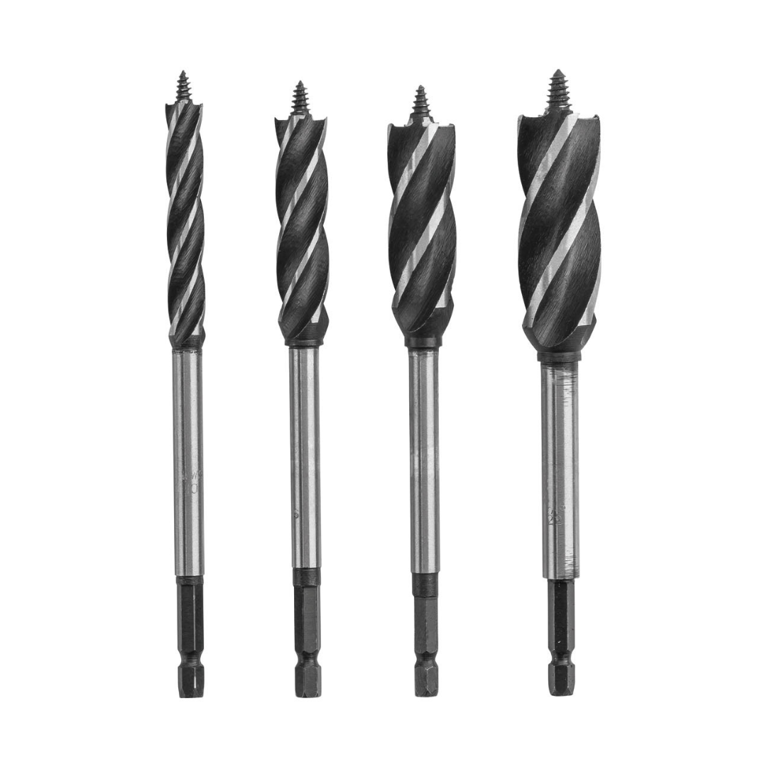 Parkside Set of Spiral Wood Drill Bits With Centered Tip