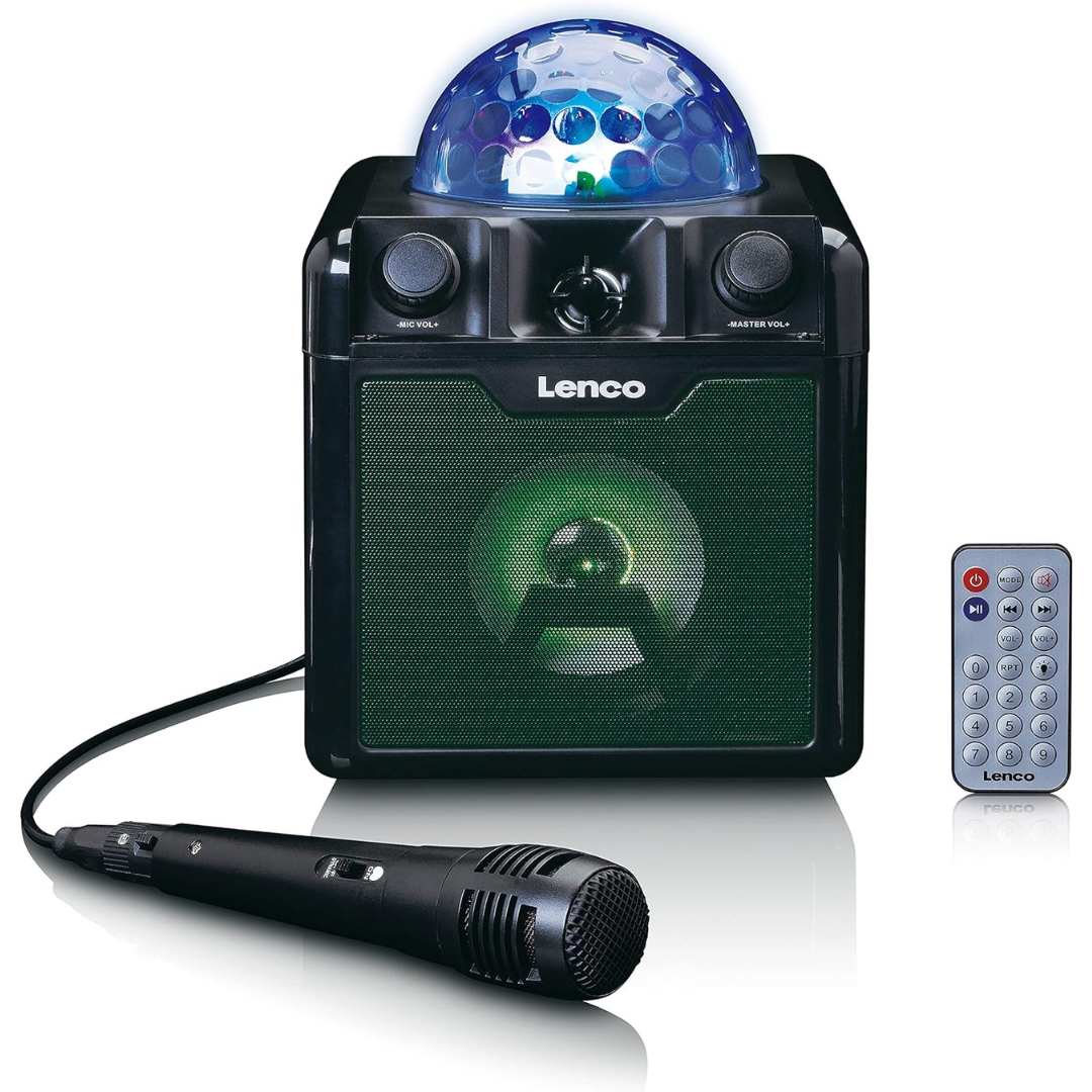 Lenco Karaoke System With Bluetooth , Rechargeable Battery , Microphone And Disco Ball