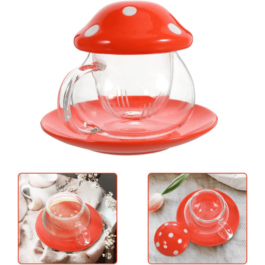 Bestseller Amazon Mashroom Mok met Schotel en Filter 290ML