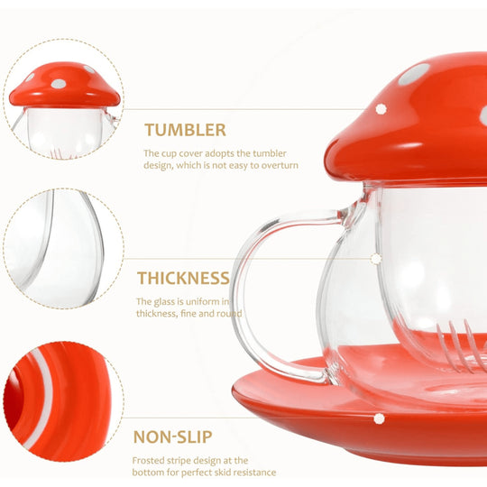 Bestseller Amazon Mashroom Mok met Schotel en Filter 290ML