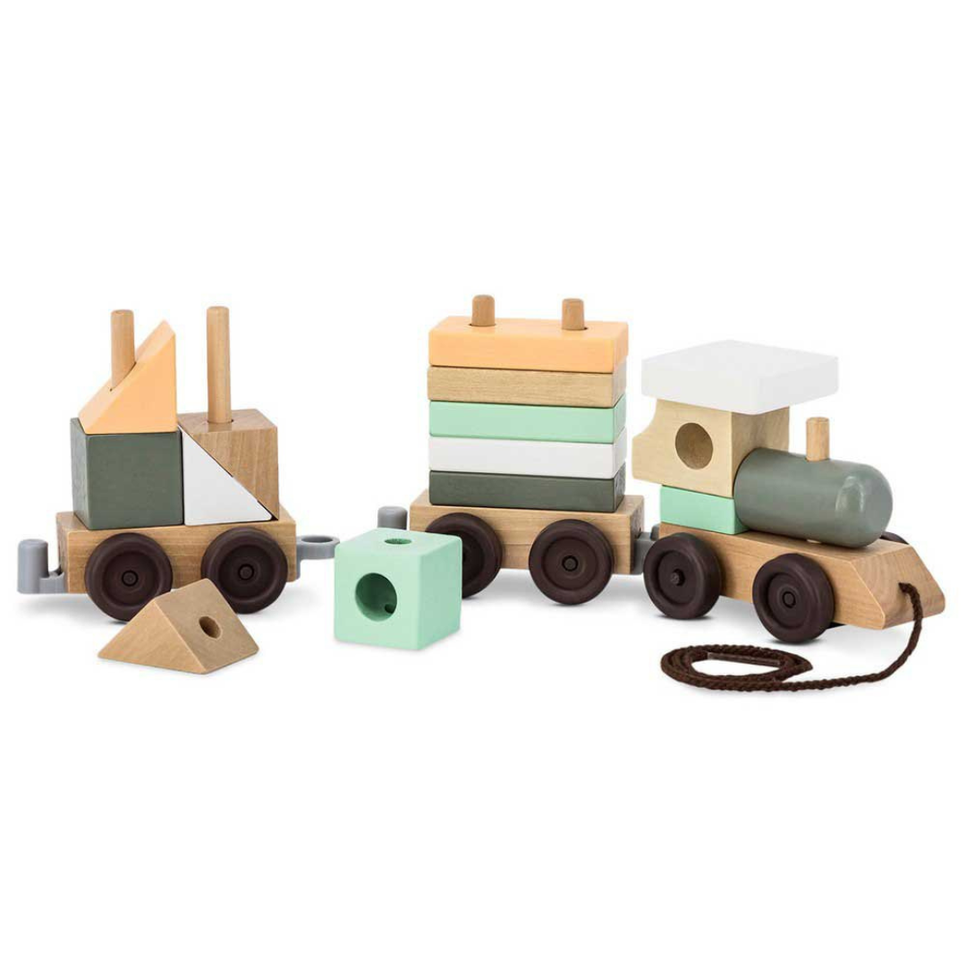 Wooden Block Train 18 Pieces