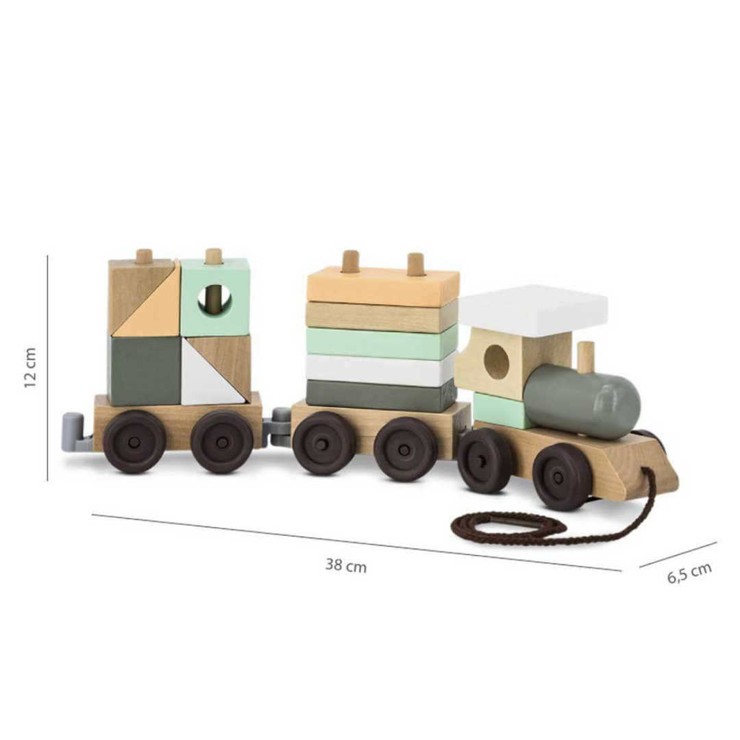 Wooden Block Train 18 Pieces