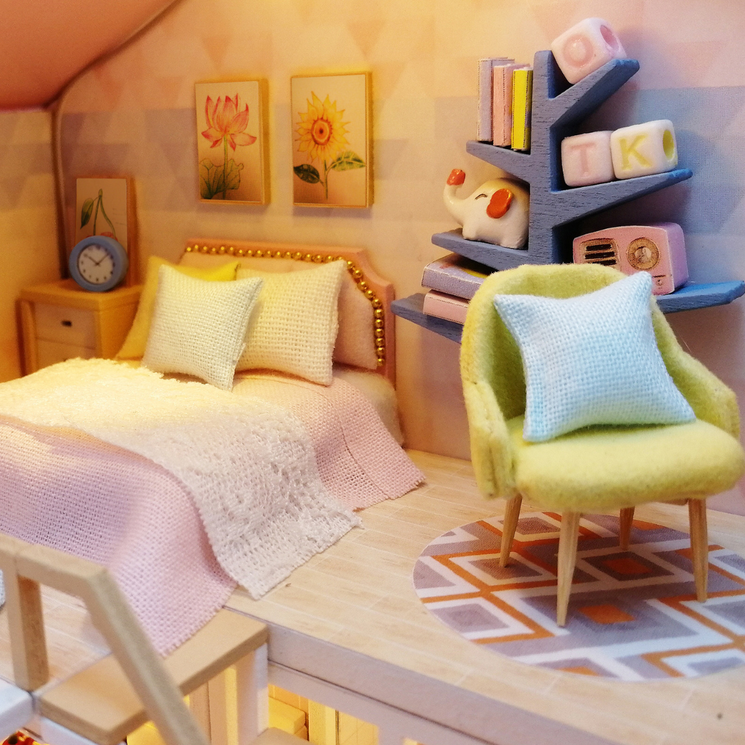 DIY Sweet Time Dollhouse Miniature Kit with Furniture And LED Light