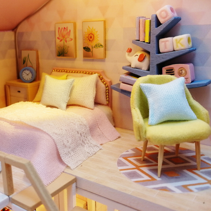 DIY Sweet Time Dollhouse Miniature Kit with Furniture And LED Light