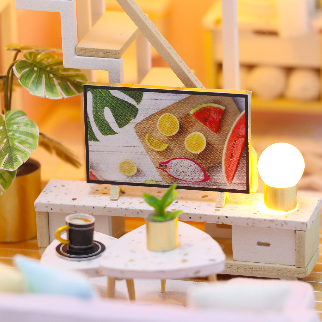 DIY Sweet Time Dollhouse Miniature Kit with Furniture And LED Light