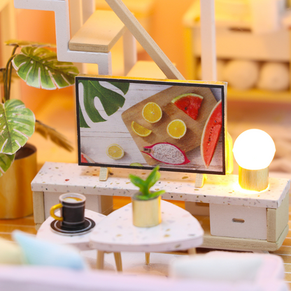 DIY Sweet Time Dollhouse Miniature Kit with Furniture And LED Light