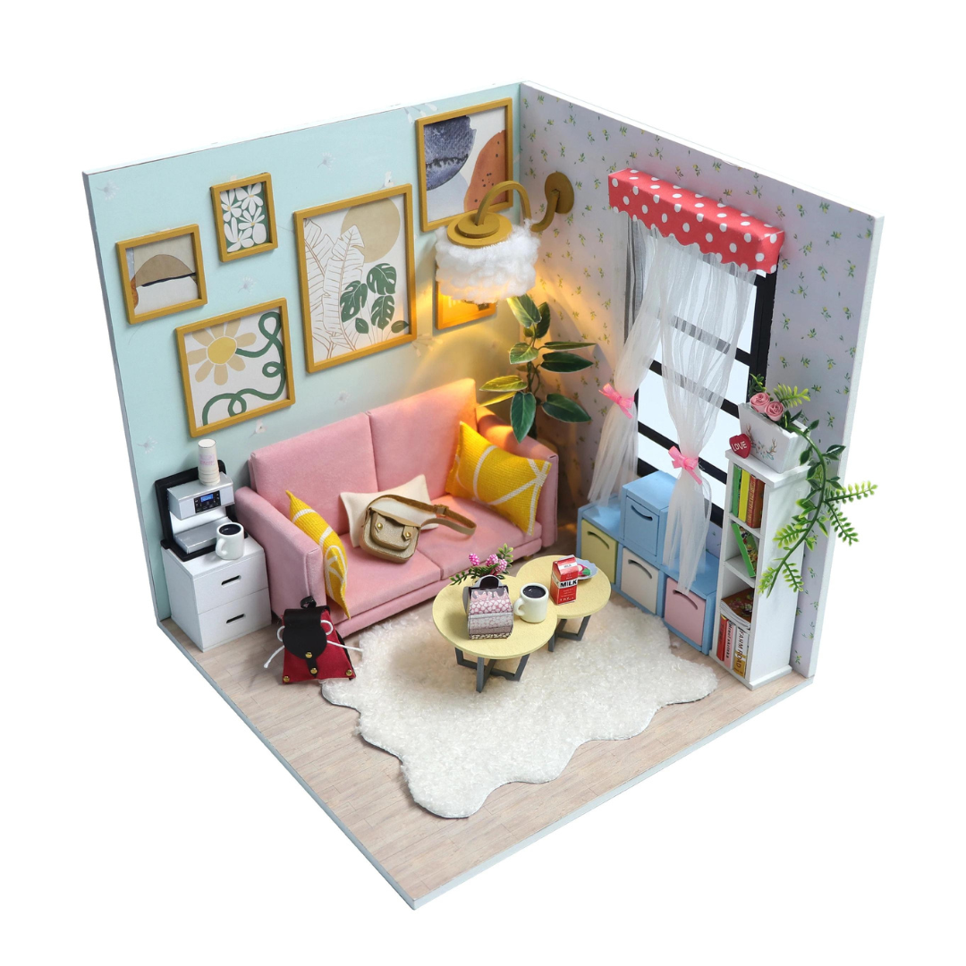 DIY A Ray Of Sunshine Miniature Kit with Furniture And LED Light