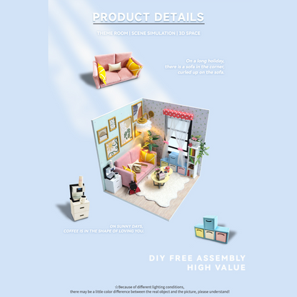 DIY A Ray Of Sunshine Miniature Kit with Furniture And LED Light