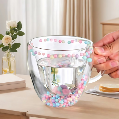 Unique 250ml Double Walled Glass Mug