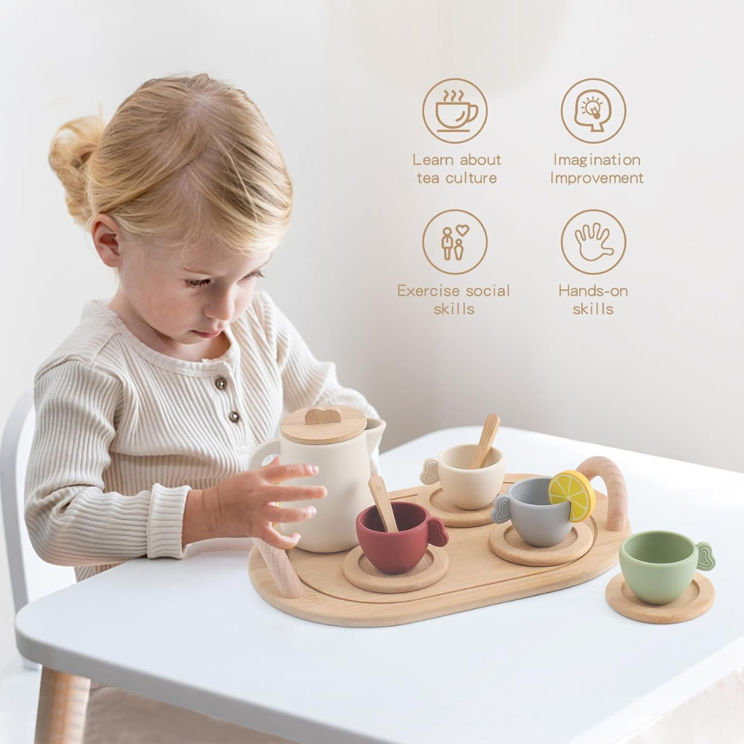 Wooden Tea Party Set for Kids