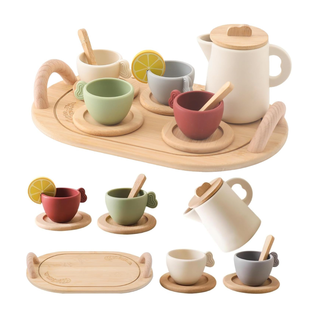 Wooden Tea Party Set for Kids