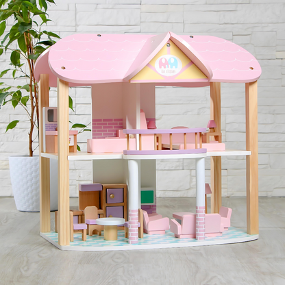 Villa Wooden Dollhouse For Girls 45 cm x 23 cm ×45 cm