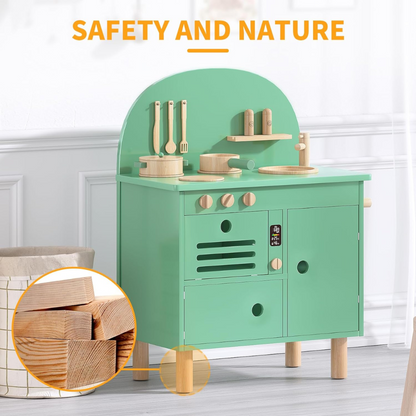 Pretend Wooden Cooking Wooden Kitchen For Kids