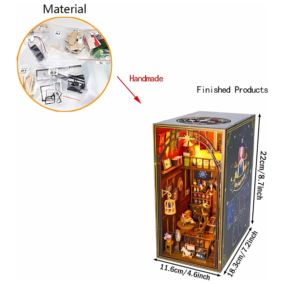 DIY Mira Magic House Book Nook miniature house kit Micro-book Decorative Model With Led Light