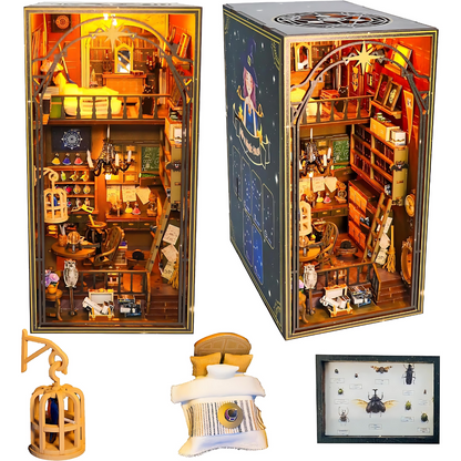 DIY Mira Magic House Book Nook miniature house kit Micro-book Decorative Model With Led Light