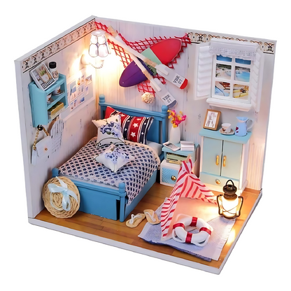 DIY Brandon's Room Miniature with Furniture And Led Light