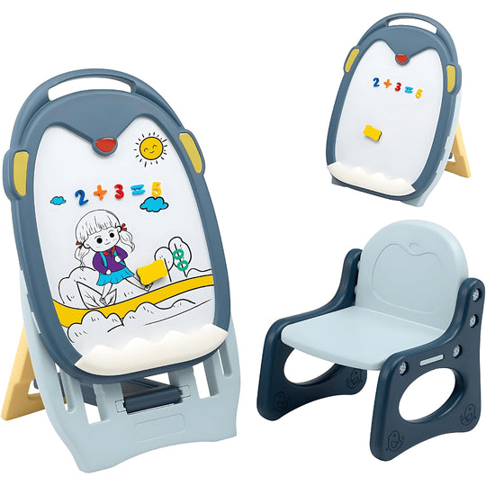 2-in-1 magnetisch schrijfbordstandaard met stoel en accessoires