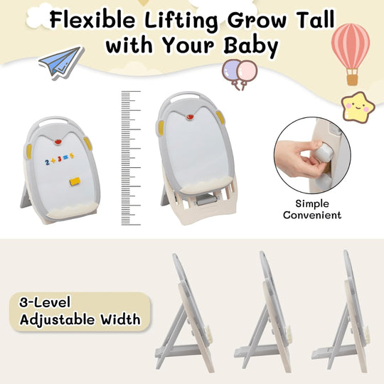 2-in-1 magnetisch schrijfbordstandaard met stoel en accessoires