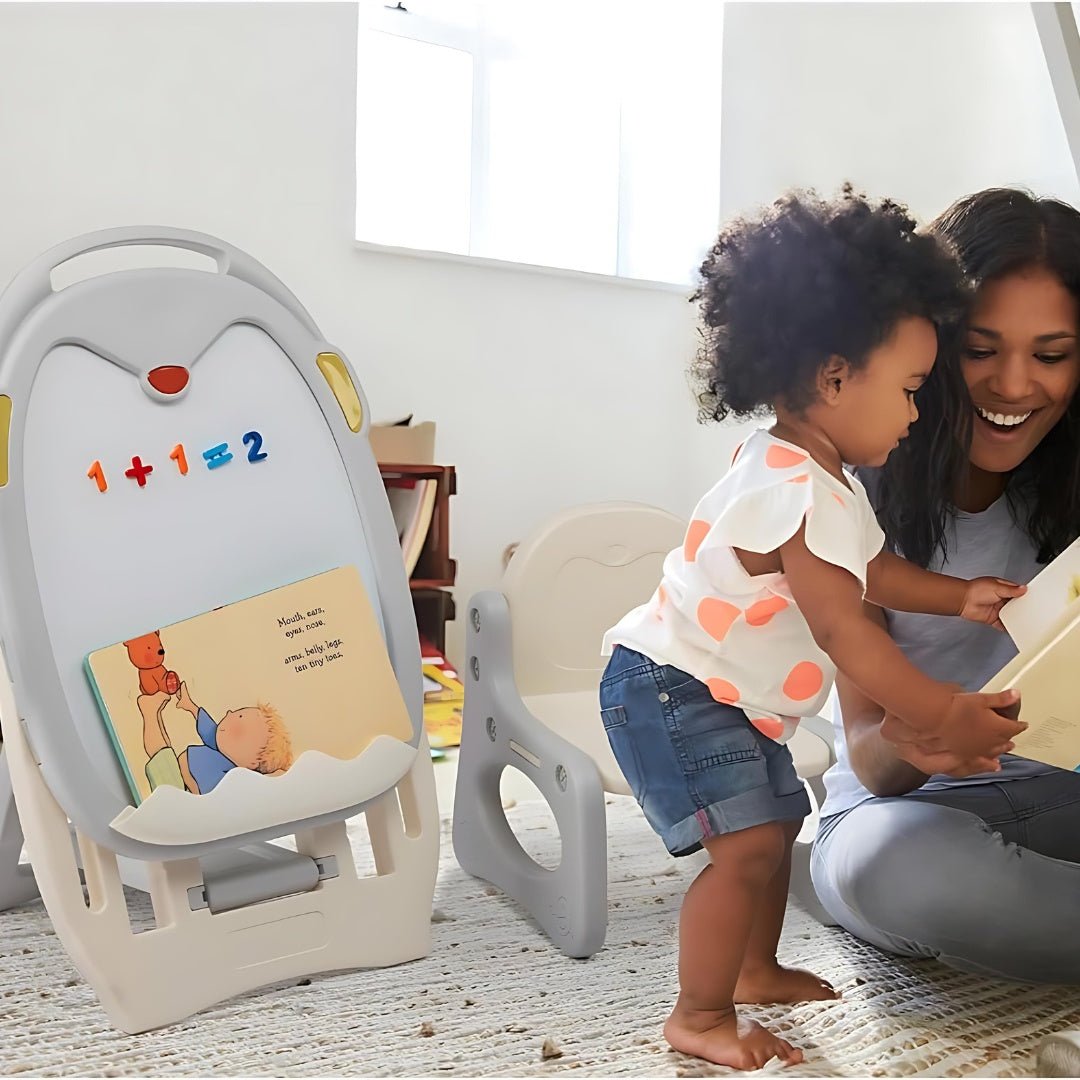 2-in-1 magnetic writing board with chair and accessories – educational and fun drawing set for kids in Lebanon