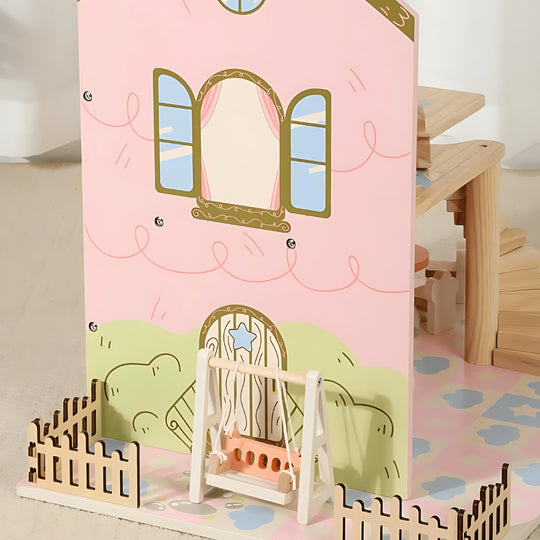 Houten Prinsessenmode Poppenhuis met Accessoires 3 Jaar +