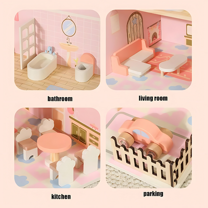 Wooden Princess Fashion Doll House With Accessories 3 Years +