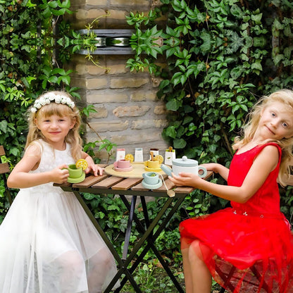 Wooden Play Kitchen Tea Set With Accessories