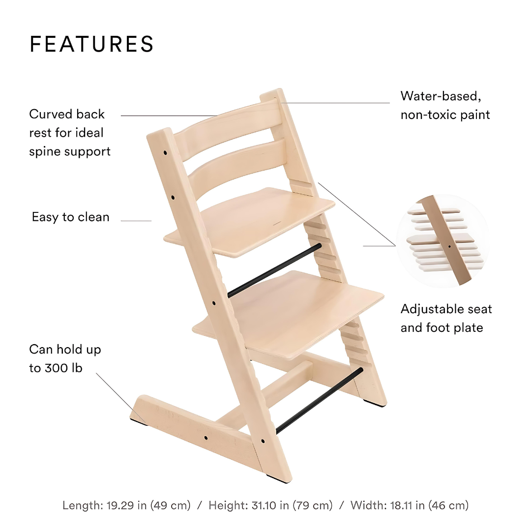 Beech Wood Adjustable Baby High Chair With Full Accessories