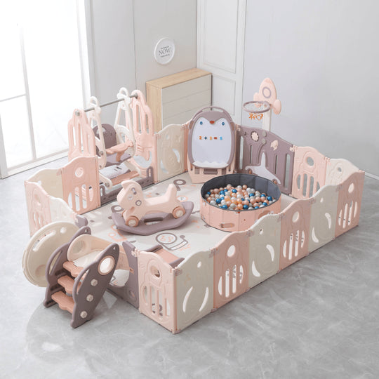 سياج لعب داخلي بتصميم جديد، سياج أمان للأطفال مصنوع من مادة البولي إيثيلين عالي الكثافة، 200 × 240 سم