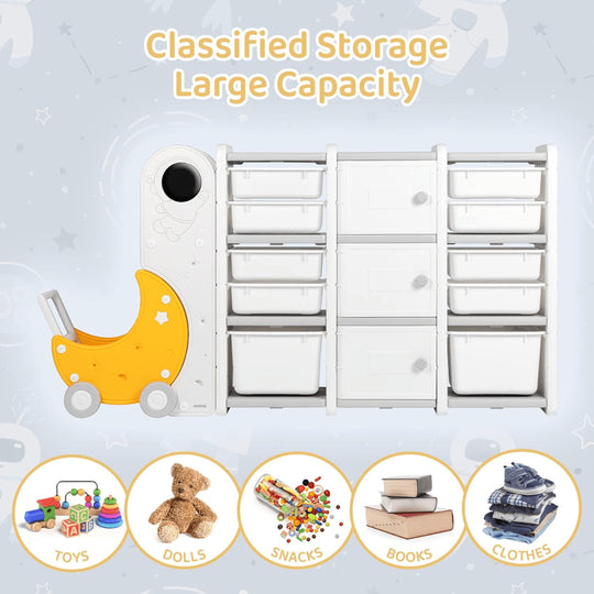 Baby Kids 3-laags speelgoedopberger met 10 opbergvakken