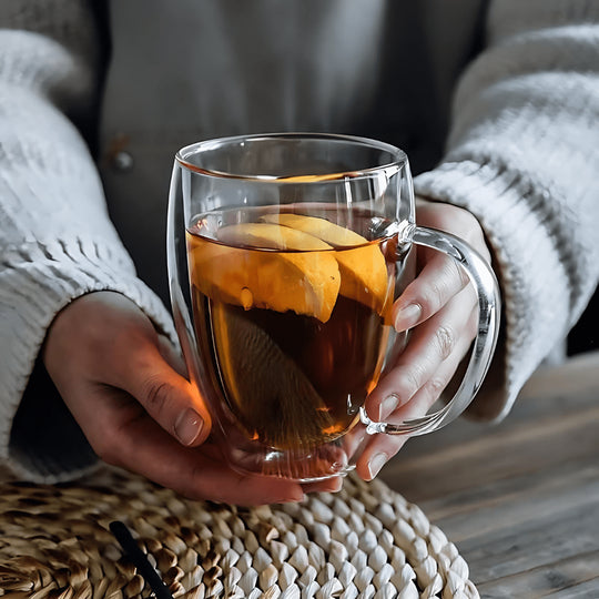 Dubbelwandige glazen mok 250 ml of 350 ml