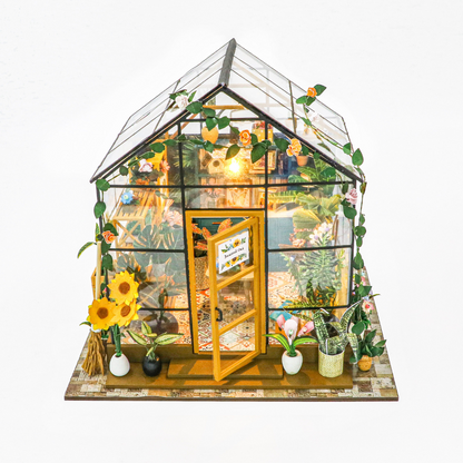 DIY Miniature Sunshine Beautiful Flower House With Led Light