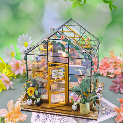 DIY Miniature Sunshine Beautiful Flower House With Led Light