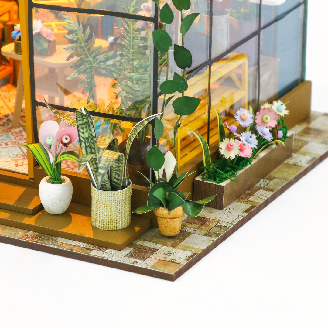 DIY Miniature Sunshine Beautiful Flower House With Led Light