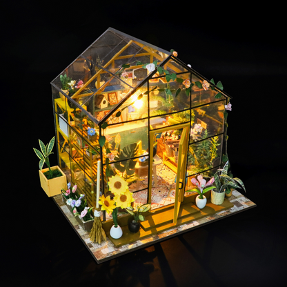 DIY Miniature Sunshine Beautiful Flower House With Led Light