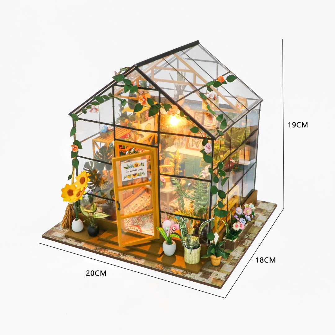 DIY Miniature Sunshine Beautiful Flower House With Led Light