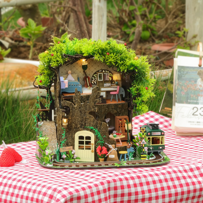 DIY Forest Secret House Miniature Kit with Furniture And LED Light