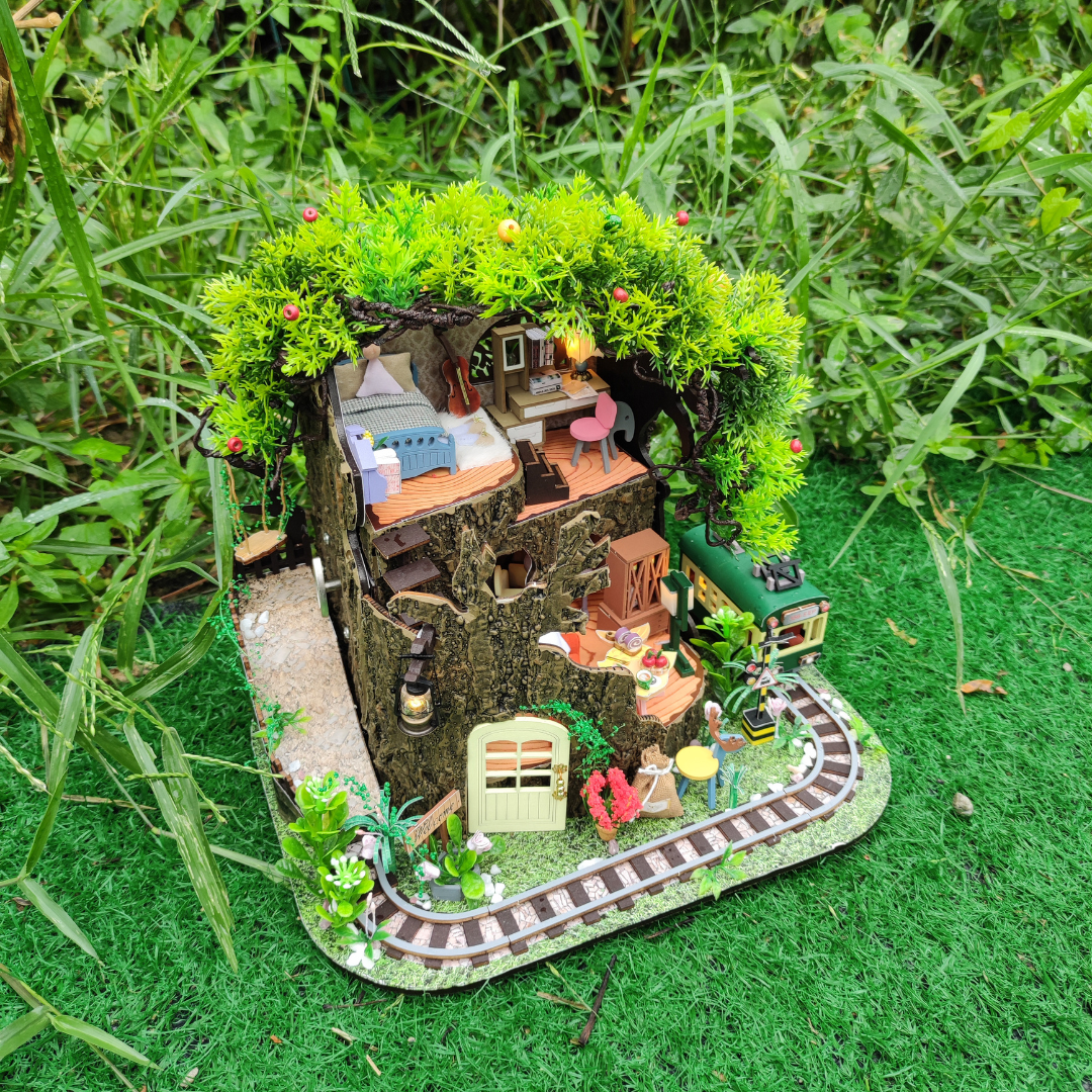 DIY Forest Secret House Miniature Kit with Furniture And LED Light