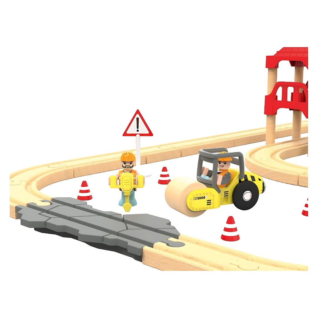 Playtive New Wooden train track set 59 Pieces 2.85m